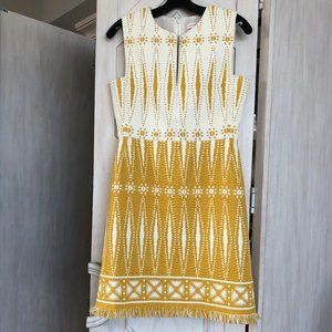 Tory Burch Fray Hem Dress Size 4 Euc - image 1